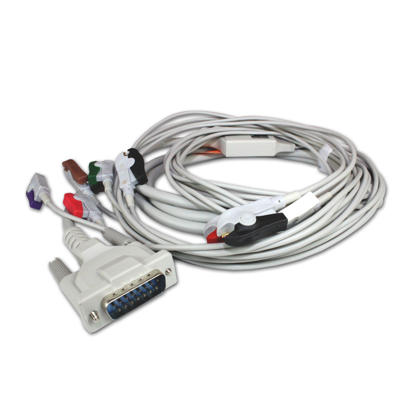 10-adriges EKG Ableitungskabel (12-Kanal) EKG-Kabel: mit Klammeradaptern